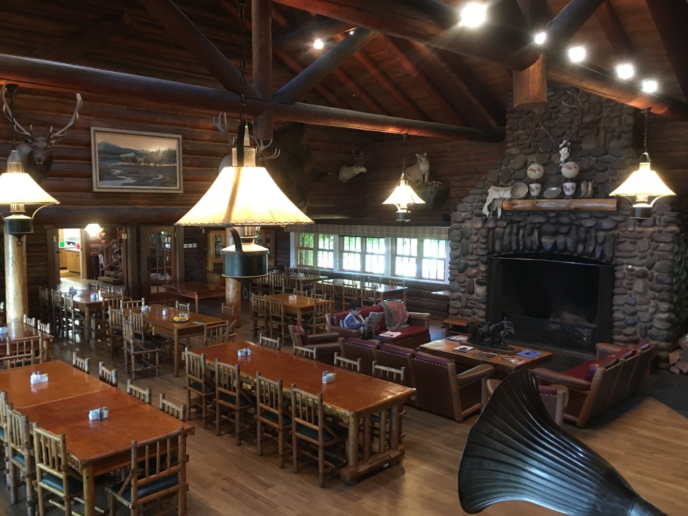 Dining Room & Living Room at Flathead Lake Lodge in Montana